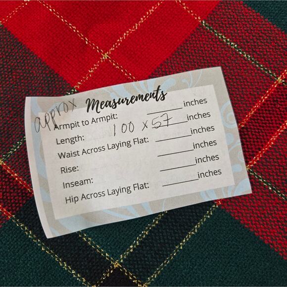 Vintage Vera Neumann Christmas Rectangular Tablecloth Red Green Gold - Picture 6 of 7
